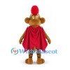 Monkey Mascot Costume in Gold Roman Armor with Red Cape and Helmet Plume