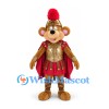 Monkey Mascot Costume in Gold Roman Armor with Red Cape and Helmet Plume