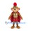 Monkey Mascot Costume in Gold Roman Armor with Red Cape and Helmet Plume