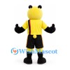 Panda Mascot Costume in Yellow and Black with Yellow Sports Shirt
