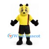 Panda Mascot Costume in Yellow and Black with Yellow Sports Shirt