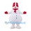 Snowman Mascot Costume with Red Striped Hat Scarf and Mittens