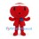 Octopus Mascot Costume in Red with White Headband and Blue Neck Tie