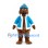 Walrus Mascot Costume in Brown with Blue Winter Jacket and Knit Hat