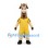 Giraffe Mascot Costume in Brown and Cream with Yellow Sports Uniform