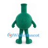 Flask Mascot Costume in Green with Rounded Body and Long Neck