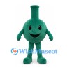 Flask Mascot Costume in Green with Rounded Body and Long Neck