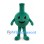 Flask Mascot Costume in Green with Rounded Body and Long Neck