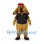 Dog Mascot Costume in Gold with Black Polo Shirt and Red Beret