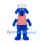 Dog Mascot Costume in Blue with White Chef Hat and Red Gingham Shirt