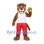 Tiger Mascot Costume in Brown with White Shirt Red Trousers and Goggles
