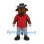 Bull Mascot Costume in Brown with Red Shirt Gray Trousers and Black Hat