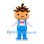Pine Cone Character Mascot Costume with Blue Overalls and Pink Bow Tie