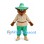 Bear Mascot Costume in Brown with Tan Shirt Green Trousers and Cowboy Hat