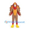 Turkey Mascot Costume in Brown and Red with Large Orange Fan Tail