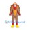 Turkey Mascot Costume in Brown and Red with Large Orange Fan Tail