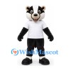 Badger Mascot Costume in Black and White with White Shirt