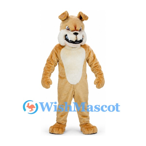 Dog Mascot Costume in Tan with Cream Chest and Floppy Ears
