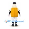 Barrel Character Mascot Costume in Orange and Cream with Black Hat