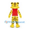 Tiger Mascot Costume in Yellow with Red Sleeveless Shirt