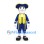 Patriot Mascot Costume in Navy and Yellow with Tricorn Hat