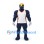 Knight Mascot Costume in Navy with Gold Helmet and White Basketball Jersey