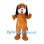Dog Mascot Costume in Orange with Long Black Ears and Red Tongue