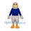 Eagle Mascot Costume in Gray with Blue Sweater and Orange Feet
