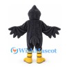 Bird Mascot Costume in Black with Gray Belly and Yellow Feet
