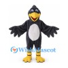 Bird Mascot Costume in Black with Gray Belly and Yellow Feet