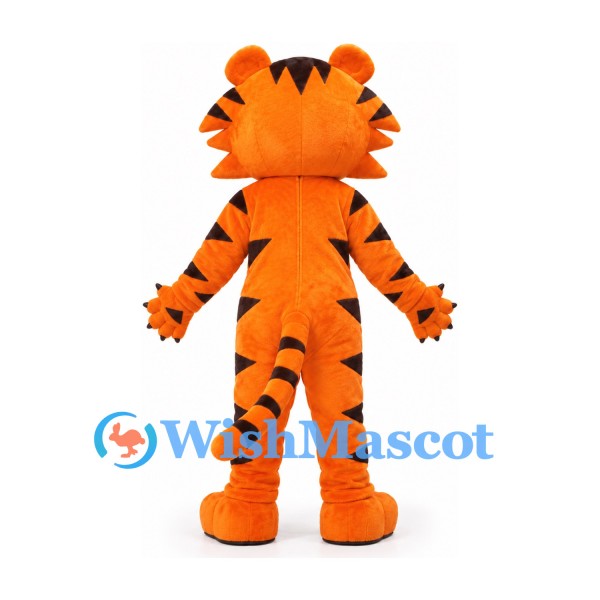 Tiger Mascot Costume in Orange with White Belly and Black Stripes