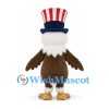 Eagle Mascot Costume with Red White and Blue Top Hat and Bow Tie