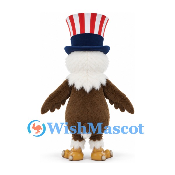 Eagle Mascot Costume with Red White and Blue Top Hat and Bow Tie