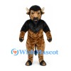 Minotaur Mascot Costume in Black and Brown with Horns and Hooves