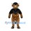 Minotaur Mascot Costume in Black and Brown with Horns and Hooves