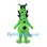 Dragon Mascot Costume in Lime Green with Purple Spines and Belly Spots