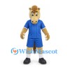 Horse Mascot Costume in Tan with Blue Pinstriped Sports Uniform