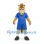 Horse Mascot Costume in Tan with Blue Pinstriped Sports Uniform