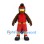 Eagle Mascot Costume in Brown with Red Sports Uniform and Headband