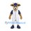 Deer Mascot Costume in Tan with White Baseball Uniform and Navy Cap