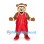 Chipmunk Mascot Costume in Brown with Red Basketball Uniform and White Headband