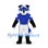 Wolf Mascot Costume in Blue Black and White with Blue Football Jersey