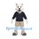 Wolf Mascot Costume in White with Navy Sweater and Beige Shorts