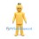 Smiley Character Mascot Costume in Yellow with Square Shoulders and Short Black Hair