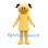 Smiley Girl Mascot Costume in Yellow with Black Pigtails and Matching Dress