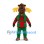 Moose Mascot Costume in Red and Green Winter Jacket with Green Trousers