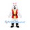 Polar Bear Mascot Costume in Red and Gold Pirate Vest with White Shirt