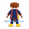 Eagle Mascot Costume in Brown with Navy Jersey and Orange Side Stripes