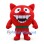 Monster Mascot Costume in Red with Pointed Ears and Large Grinning Teeth