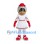 Knight Mascot Costume in White and Red Armor with Closed Visor